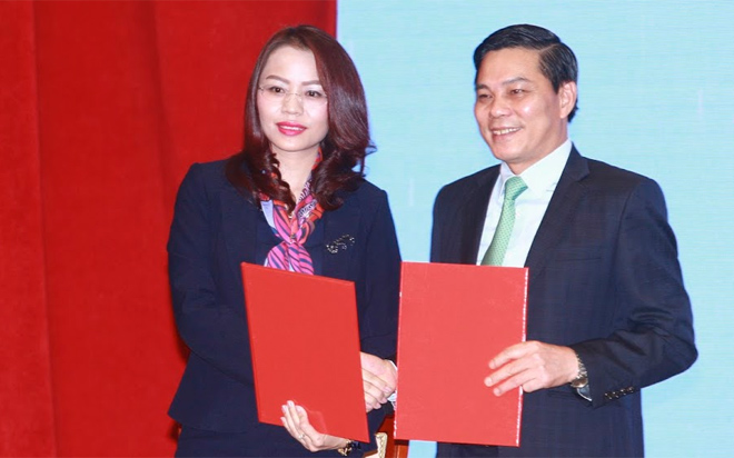 Lễ ký biên bản ghi nhớ giữa Tập đoàn FLC và UBND thành phố Hải Phòng.<br>