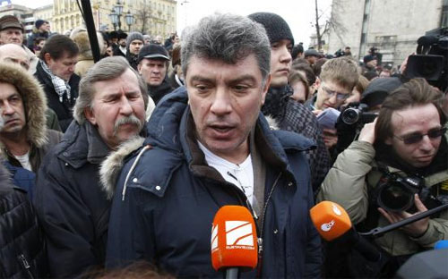 Chính trị gia đối lập, cựu Phó thủ tướng Nga Boris Nemtsov trong một lần xuất hiện vào năm 2012 - Ảnh: Reuters.<br>