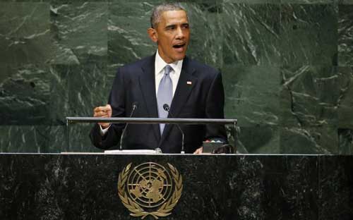 Tổng thống Mỹ Barack Obama phát biểu tại Liên hiệp quốc - Ảnh: IB Times.<br>