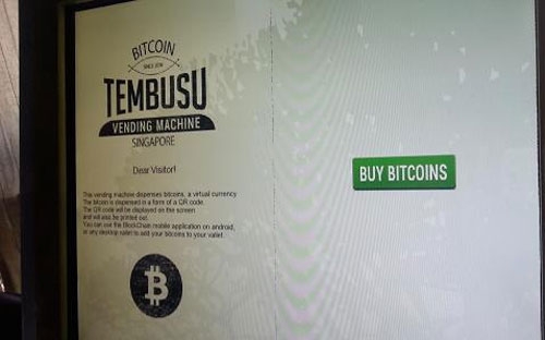Chiếc máy ATM bán Bitcoin đầu tiên ở Singapore - Ảnh: CNBC.<br>