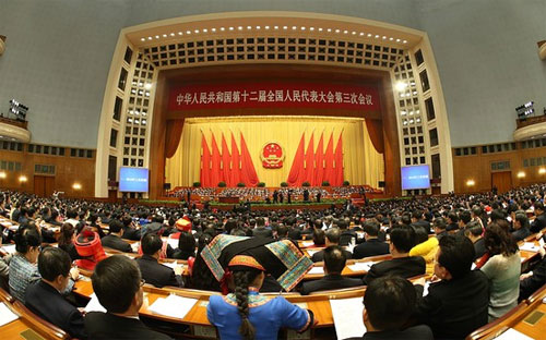 Kỳ họp Quốc hội lần này của Trung Quốc có sự tham dự của 3.000 đại biểu - Ảnh: Zuma/WSJ.<br>