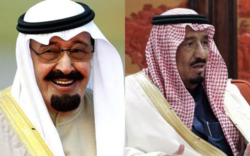 Nhà vua Abdullah vừa băng hà (trái) và người trị vì mới của Saudi Arabia - vua Salman (phải) - Ảnh: Getty và Reuters.<br>