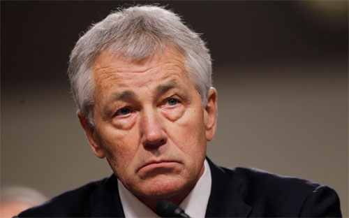 Bộ trưởng Bộ Quốc phòng Mỹ Chuck Hagel, người vừa tuyên bố từ chức ngày 24/11 - Ảnh: Reuters.<br>