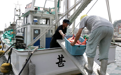 Tàu cá cập cảng Inatori của Nhật - Ảnh: Bloomberg.<br>