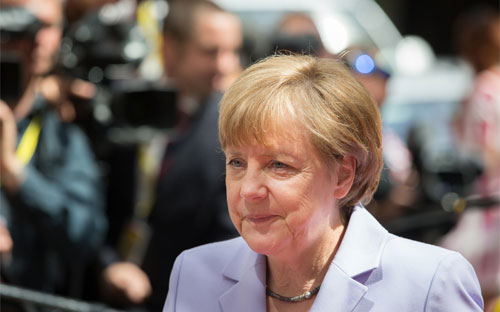 Thủ tướng Đức Angela Merkel ở Brussels, Bỉ ngày 25/6 - Ảnh: Bloomberg.<br>