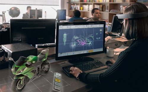 Ảnh từ tài liệu do Microsoft cung cấp về kính 3 chiều HoLoLens.<br>