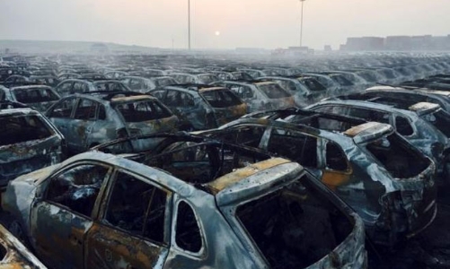 Một góc Thiên Tân tan hoang sau vụ nổ lớn