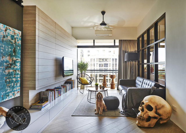 Vách kính trong căn hộ sắc màu - Ảnh 1.