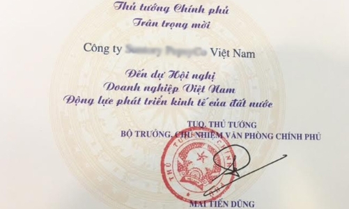 Tấm giấy mời của tân Thủ tướng