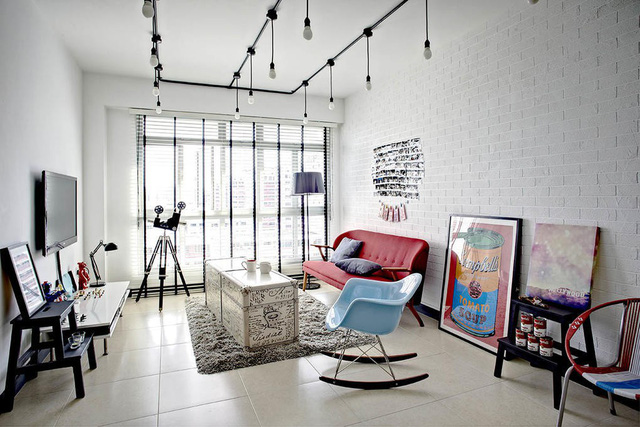 Lắp đèn ray trần cho phòng khách - Ảnh 4.