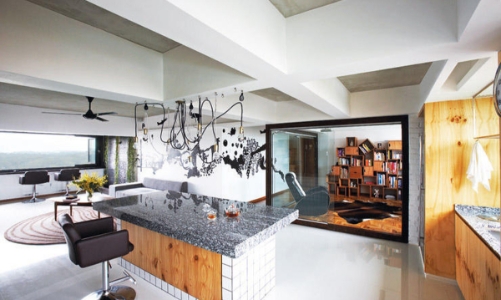 Căn hộ retro phong cách công nghiệp với phòng ngủ độc đáo