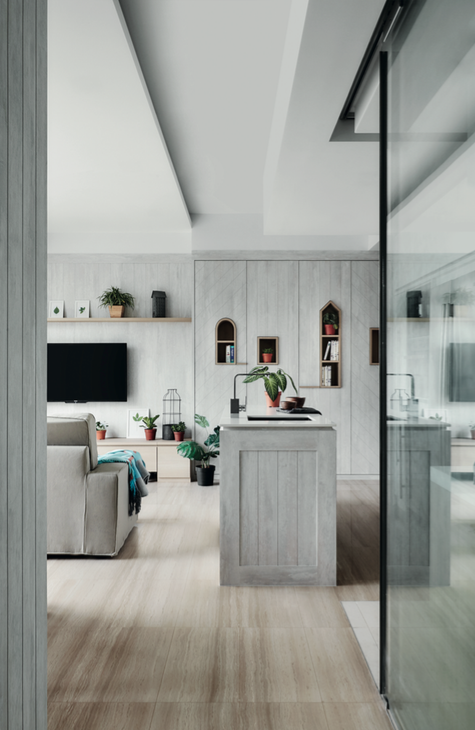 Căn hộ hai phòng ngủ màu xám độc đáo - Ảnh 1.