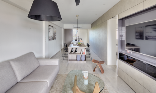 Căn hộ đen – trắng – xám hiện đại