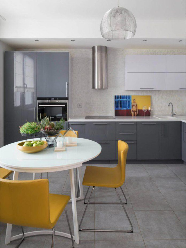 Xám và vàng trong căn hộ 3 phòng ngủ - Ảnh 3.