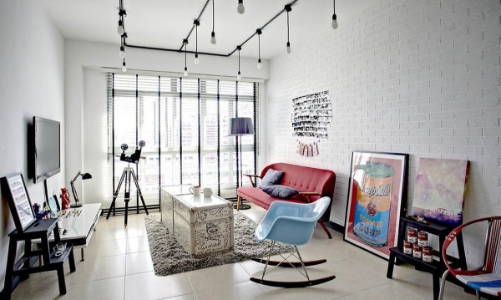 Lắp đèn ray trần cho phòng khách