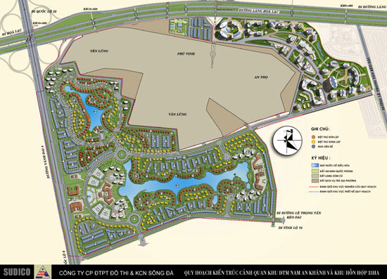 Quy hoạch kiến trúc cảnh quan của khu đô thị mới Nam An Khánh.