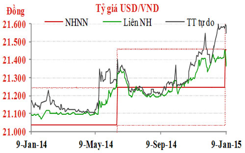 Diễn biến tỷ giá USD/VND trong một năm qua - Nguồn: TNG Holdings Việt Nam.<br>