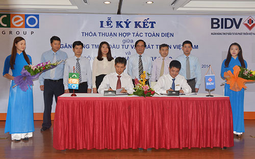 Lễ ký hợp tác toàn diện giữa BIDV và CEO Group ngày 22/7.<br>