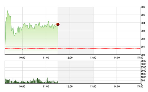 VN-Index không bứt phá thêm được bao nhiêu sau ít phút hưng phấn đầu phiên.