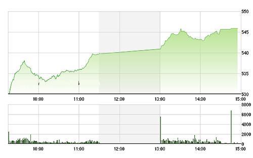 VN-Index đóng cửa ở mức điểm số cao nhất trong ngày. ảnh TVSI
