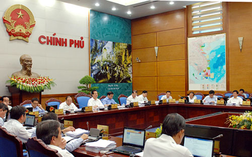 Thủ tướng chủ trì phiên họp tháng 8/2014 của Chính phủ.<br>