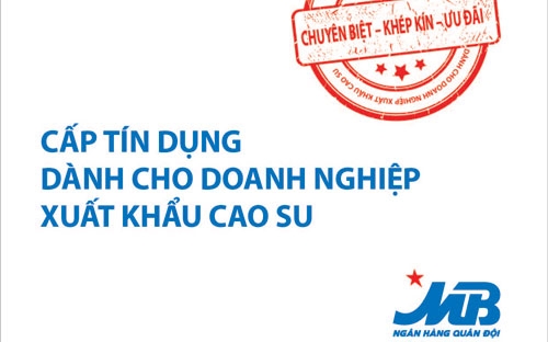 Với sản phẩm cấp tín dụng cho doanh nghiệp xuất khẩu cao su, MB mong 
muốn đồng hành cùng doanh nghiệp vượt qua thời kỳ kinh tế khó khăn, bằng
 các giải pháp tài chính chuyên biệt.