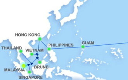 Đường đi của cáp quang biển AAG.