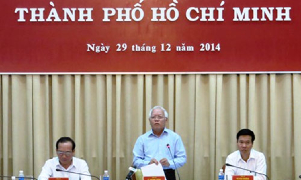 Chủ tịch UBND Tp.HCM phát biểu tại hội nghị trực tuyến của Chính phủ, ngày 29/12.<br>