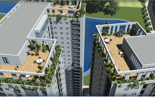 Phối cảnh khu sinh hoạt chung của dự án Hateco Hoàng Mai.<br>