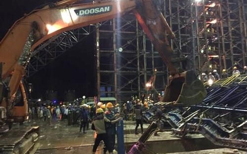 Hiện trường vụ tại nạn tại công trường Formosa Kỳ Anh, Hà Tĩnh.