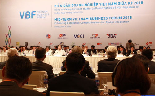 Diễn đàn doanh nghiệp Việt Nam (VBF) 2015 được tổ chức hôm nay.