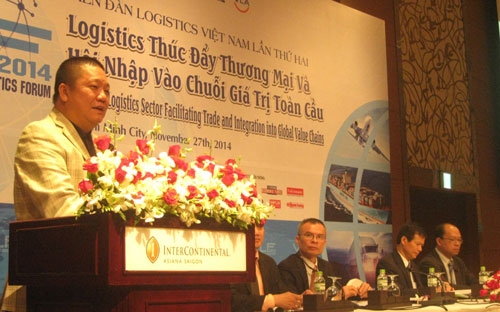 Chủ tịch Tập đoàn Hoa Sen, ông Lê Phước Vũ, tại Diễn đàn Logistics Việt Nam lần thứ hai với chủ đề “Logistics thúc đẩy thương mại và hội nhập vào chuỗi giá trị toàn cầu”, hôm 27/11.<br>
