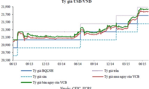 Tỷ giá USD/VND được dự báo “tăng ít nhất 3%” năm 2015