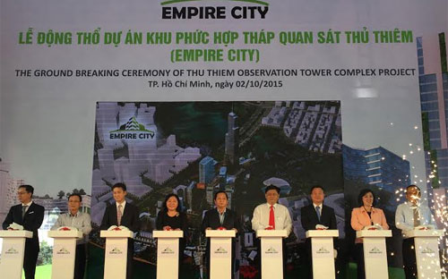 Empire City được xây dựng tại khu lõi trung tâm của khu đô thị mới Thủ Thiêm.<br>