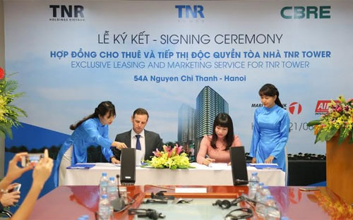 <span style="font-family: 'Times New Roman'; font-size: 14.6666669845581px;">CBRE chính thức trở thành đơn vị cho thuê và tiếp thị độc quyền dự án TNR Tower Nguyễn Chí Thanh.<br></span>