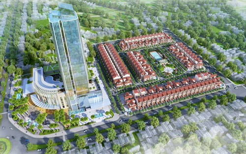 Dự án bao gồm khu khách sạn và trung tâm thương mại và khu biệt thự, nhà liền kề mang thương hiệu Vinhomes Hà Tĩnh.