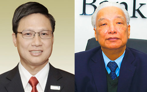 Ông Võ Minh Tuấn (trái) đảm nhiệm vị trí Chủ tịch Hội đồng Quản trị DongA Bank sau khi ông Cao Sĩ Kiêm (phải) có đơn xin từ nhiệm.<br>