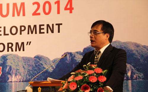 Viện trưởng Viện Kinh tế Việt Nam Trần Đình Thiên - Ảnh: Công Khanh.<br>