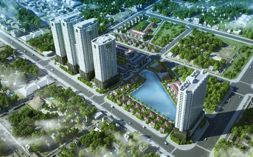Phối cảnh tổng thể dự án FLC Garden City - một trong những dự án được FLC mua lại với quy mô 5 ha tại Đại Mỗ, Nam Từ Liêm, Hà Nội.<br>