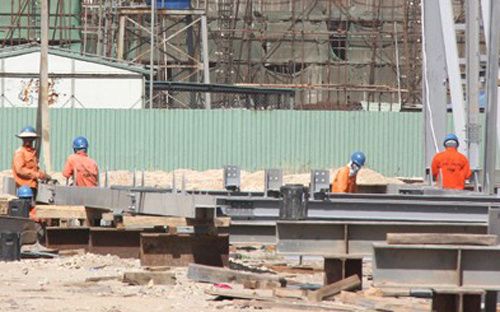 Hoạt động tại công trường dự án Formosa sáng 19/5 - Ảnh: Báo Hà Tĩnh.<br>