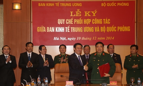 Bộ Quốc phòng ký quy chế phối hợp với Ban Kinh tế Trung ương