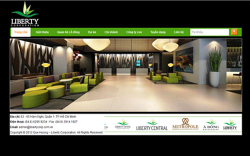 Trang web của Công ty Cổ phần Quê Hương Liberty.