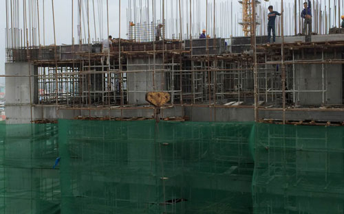 Hình ảnh thực tế toà T2 - Thăng Long Victory, tính đến tháng 9/2015.<br>