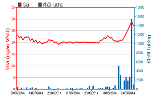 Diễn biến giá cổ phiếu SFC trong 3 tháng qua - Nguồn: HOSE.<br>