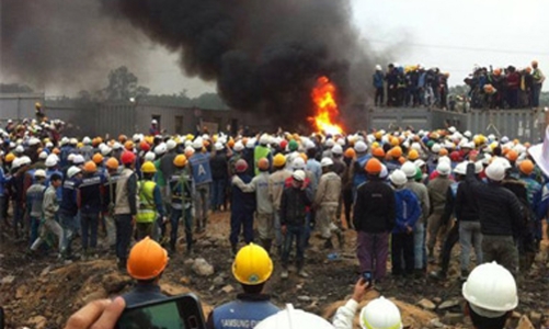 Xô xát lớn tại công trường dự án Samsung Thái Nguyên