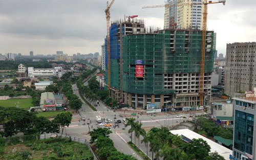 Tiến độ dự án Sun Square tháng 8/2015.