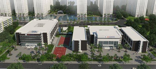 Vinschool tọa lạc tại khu đô thị Times City (458 Minh Khai) Hà Nội.