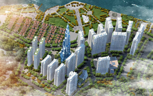 Sơ đồ tổng thể dự án Vinhomes Central Park.<br>