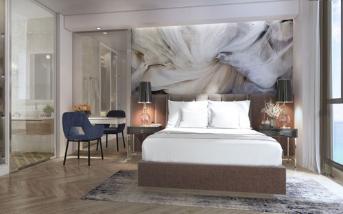 Thiết kế phòng ngủ của căn hộ Coco Wonderland Resort.<br>