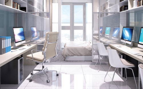 Căn hộ Office-tel tích hợp các tính năng tiện lợi.